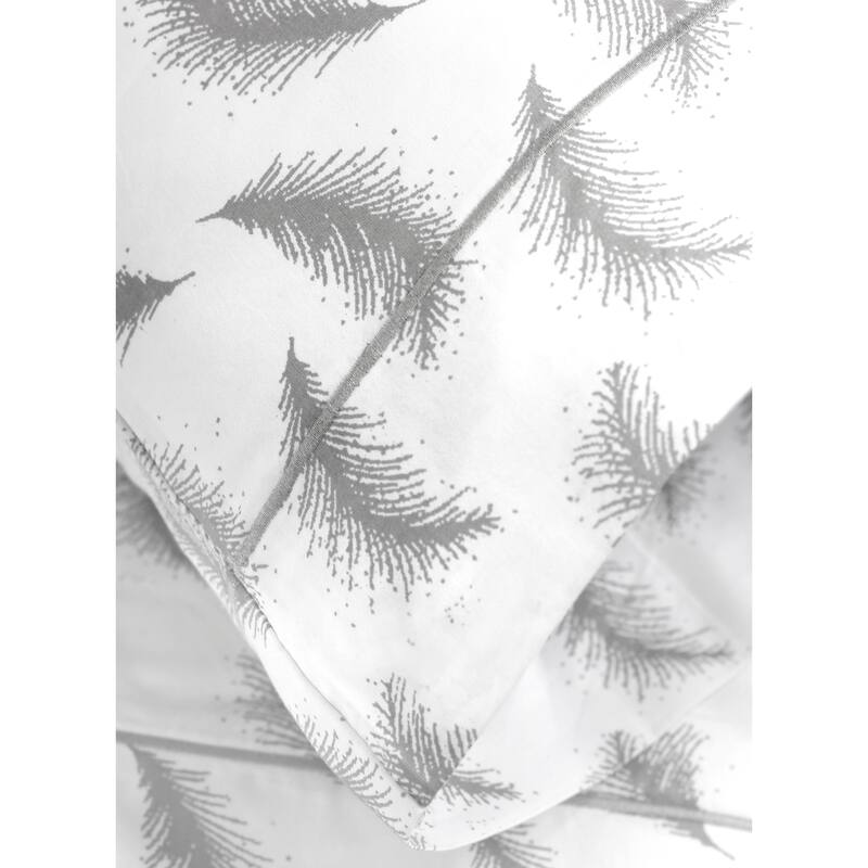 Melange Pick Gray Printed Cotton Collection 400 Thread Count Sheet Set