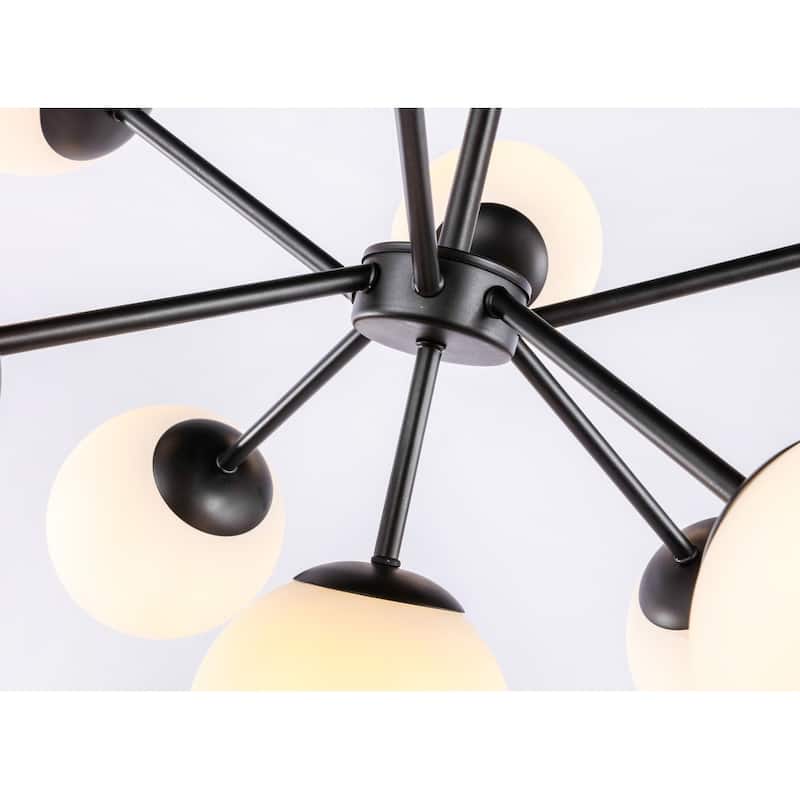 Starlight 27-Inch Frosted 9-Light Pendant - Black