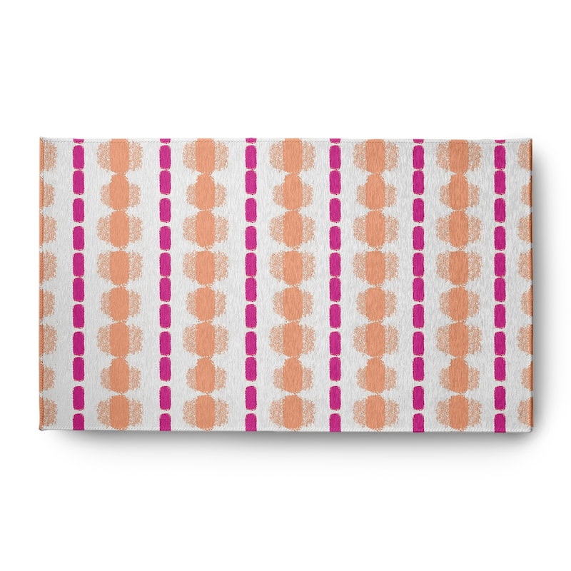 Watercolor Stripe Spring Chenille Rug - Orange-Orchid - 3' x 5'