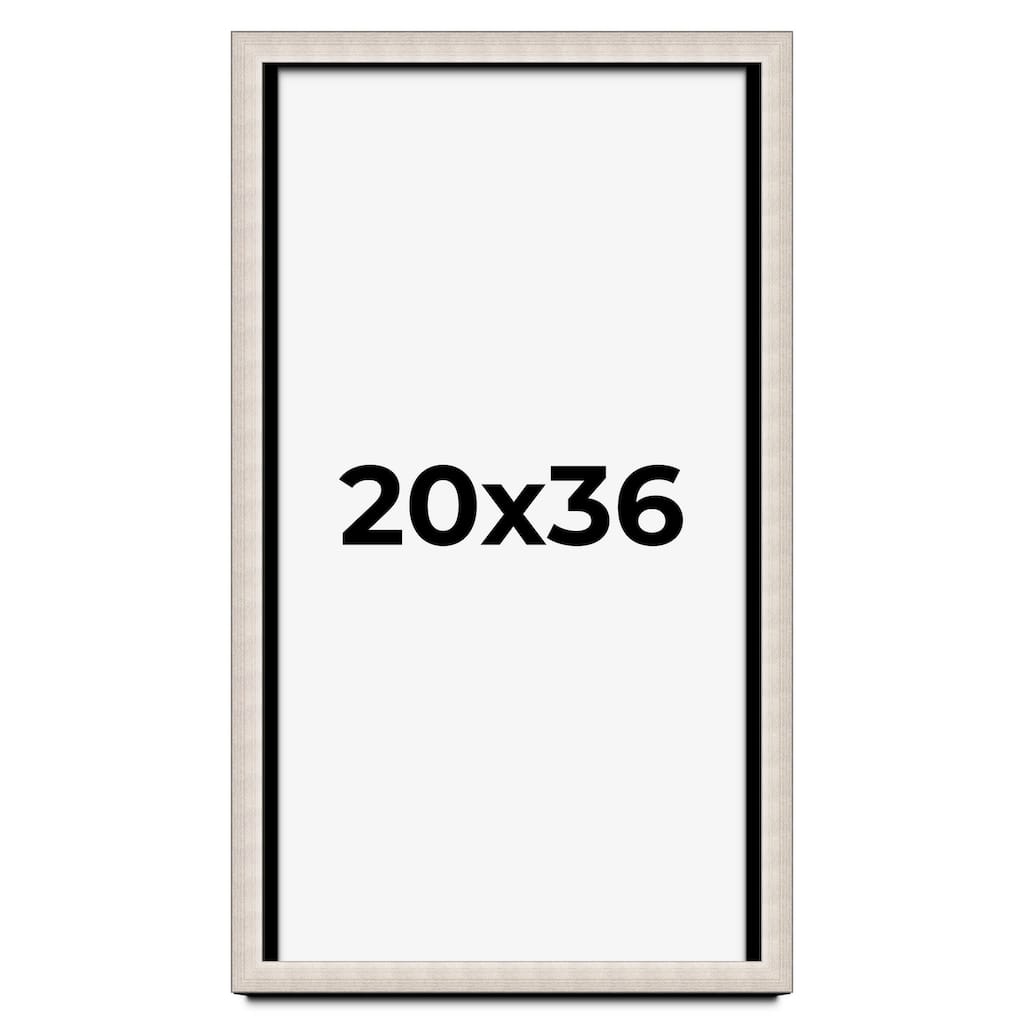 20x36 Shadow Box Frame Silver Real Wood Contemporary Shadowbox Display Frame UV Acrylic Front Acid Free Backing and Hardware