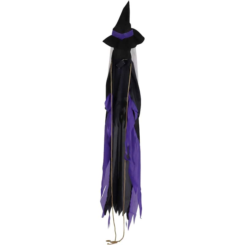 Haunted Hill Farm Cleo the Talking Witch Tree Hugger with Light-Up Eyes for Scary Outdoor Halloween Decoration