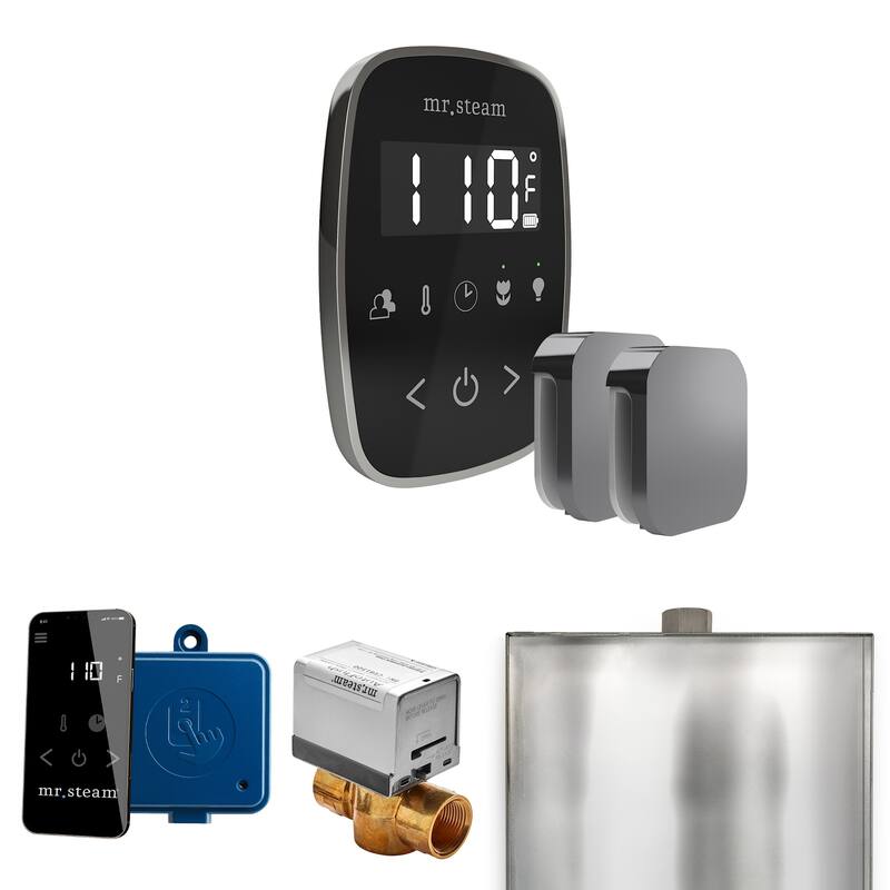 Mr Steam BFX Butler Flex Max Package Steam Shower Control Package with - Black / Brilliant Black