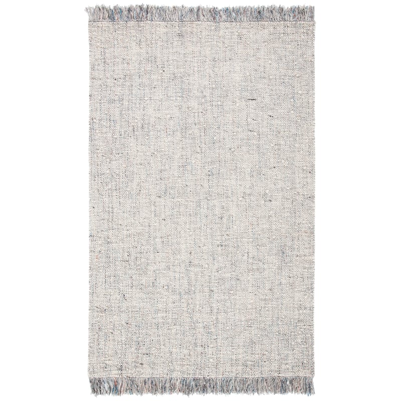 SAFAVIEH Handmade Vermont Larissa Wool Rug - 6' Square - Light Grey/Ivory