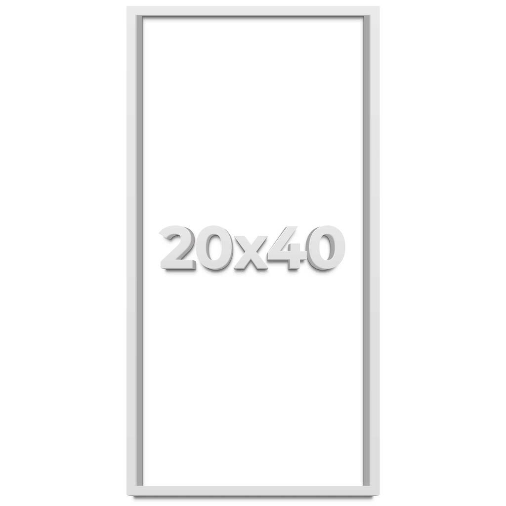 20x40 Shadow Box Frame White 1 Real Wood Contemporary Shadowbox Display Frame UV Acrylic Front Acid Free Backing and Hardware