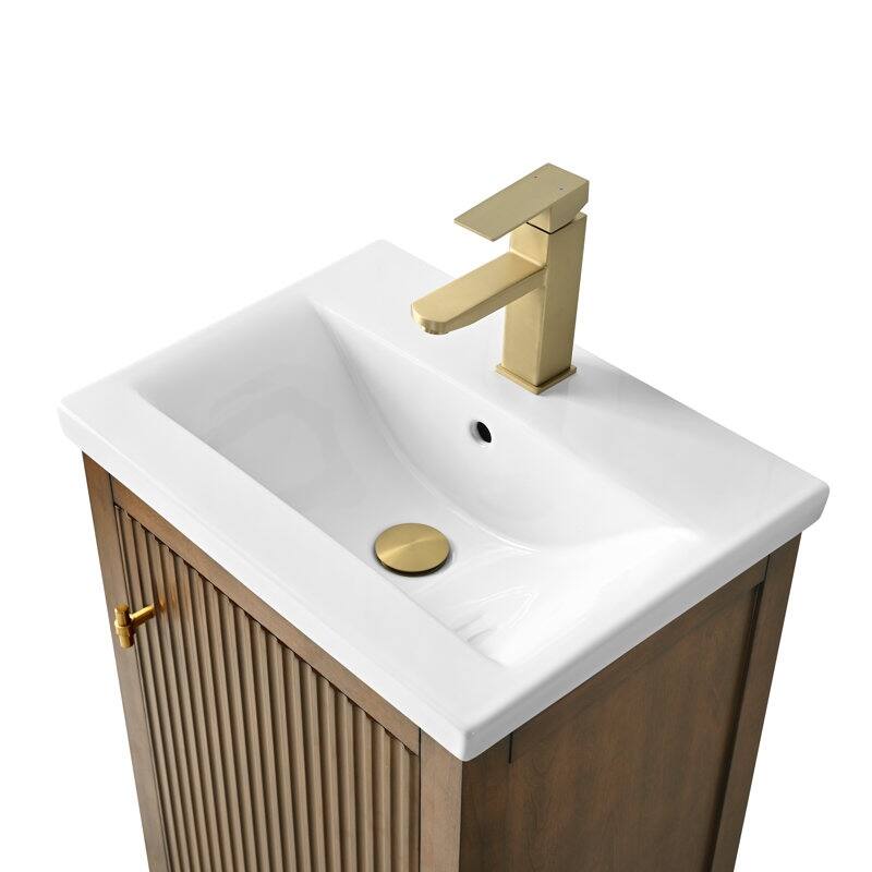 Vanity Art 20" Single Sink Bathroom Vanity Cabinet with Ceramic Top