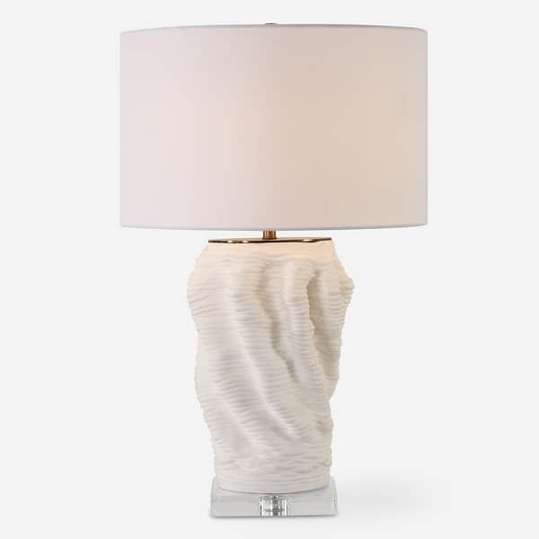 slide 2 of 8, Uttermost Stratified White Table Lamp - 28'' H X 18'' W X 18'' D