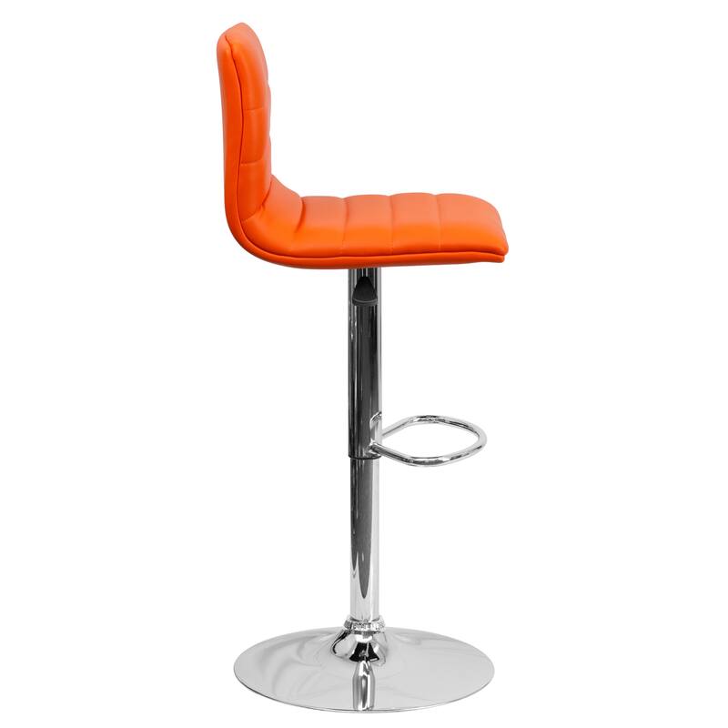 Modern Vinyl Stitch Back Adjustable Height Barstool - 16"W x 19"D x 35" - 44"H