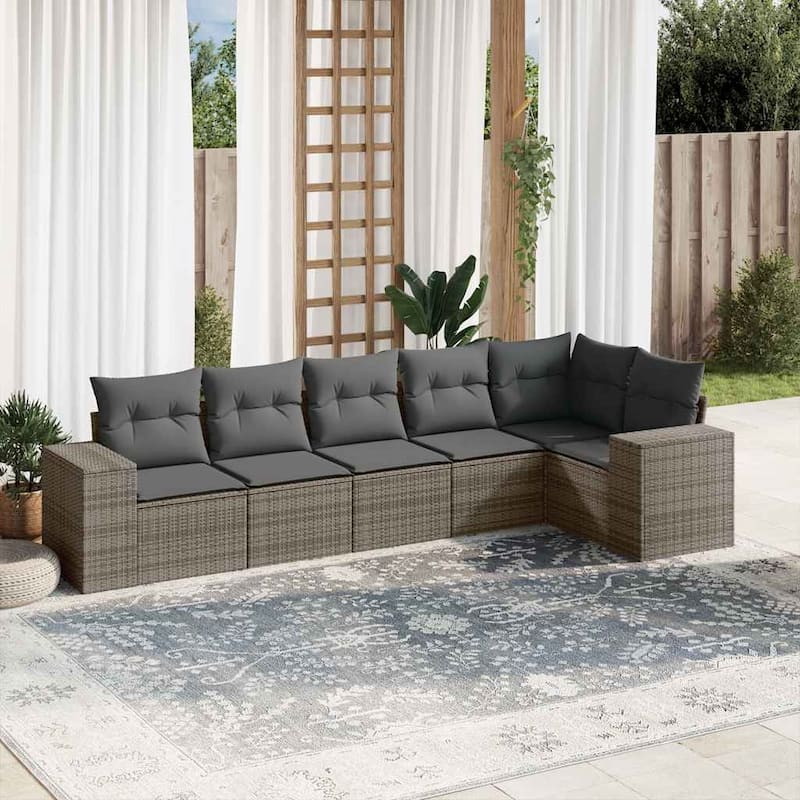 vidaXL Garden Sofa Set - 24.4 x 32.7 x 27.2 - Grey Without table