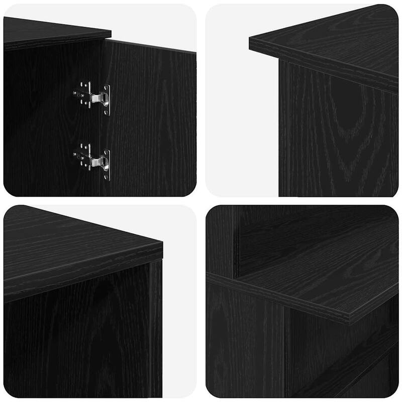 vidaXL Reception Desk Black Oak 70.9x19.7x40.7" Engineered Wood