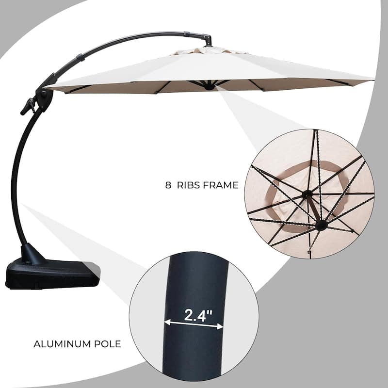Outdoor Backyard Round Aluminum Cantilever Umbrella