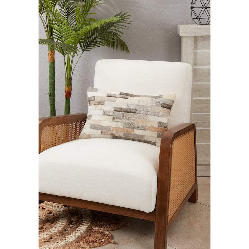 Soft and Cozy Hair On Leather Throw Pillow