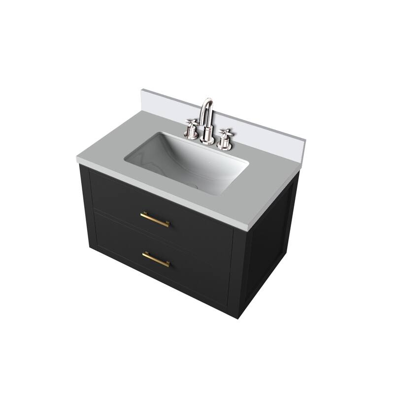 Castor Bath Vanity with Quartz Top, Sink and Faucet