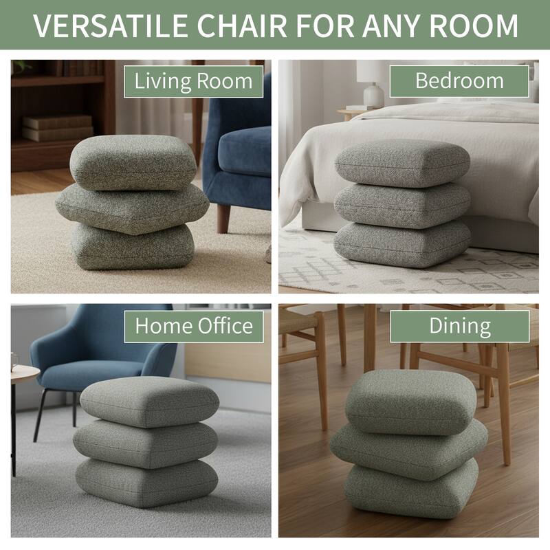 Modern 360° Swivel Multi-Layer Upholstered Ottoman