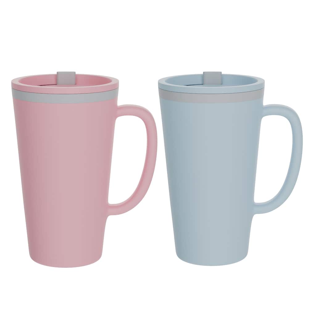 Copco Cone Desk Mug, Set of 2 - Light Blue & Pink