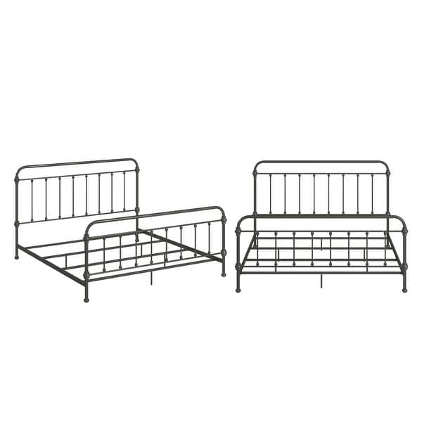 slide 2 of 6, Vilnius Antique Graceful Victorian Iron Metal Bed King