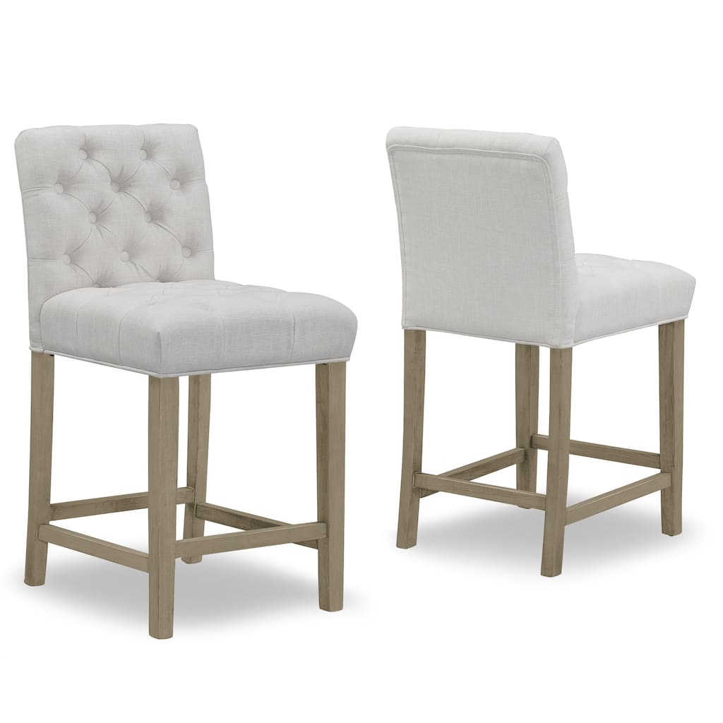 Alee Beige Fabric Counter Stool (Set of 2)