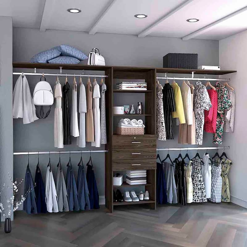 TUHOME Plego Closet Organization System, with Open & Closed Storage