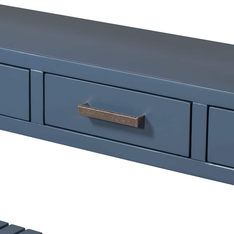 Console Table Entryway Table with Drawers and Open Shelves