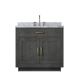 Abbey Bath Vanity with Carrara Marble Top, Sink and Faucet - Bed Bath ...