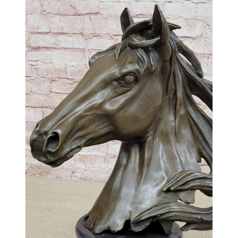 Original Milo Gorgeous Bust Horse Head Bronze Sculpture Art Deco Figurine Figure