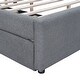 preview thumbnail 32 of 32, Eye-catching Design Teddy Fleece Upholstered Platform Bed with Twin XL Trundle, LED Light, Queen Size
