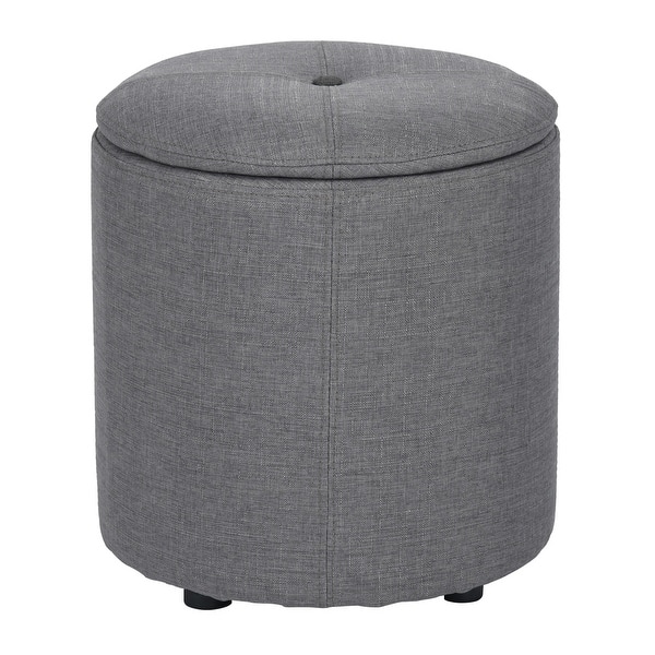 slide 7 of 25, Copper Grove Fabric Upholstery Cylindrical Storage Ottoman Grey