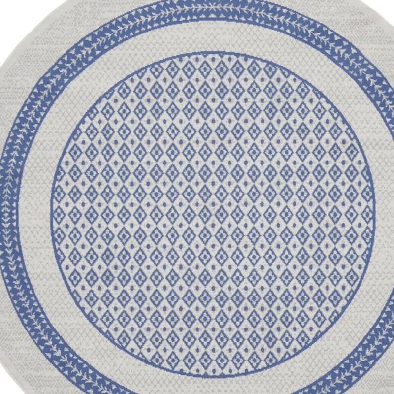 Fivos Power Loomed Distressed Geometric Modern Stain Resistant Area Rug By HomeRoots - 96' X '96' X '0.39