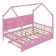 preview thumbnail 34 of 37, Modern Wooden House Bed Frame, Storage Shelves & Roof