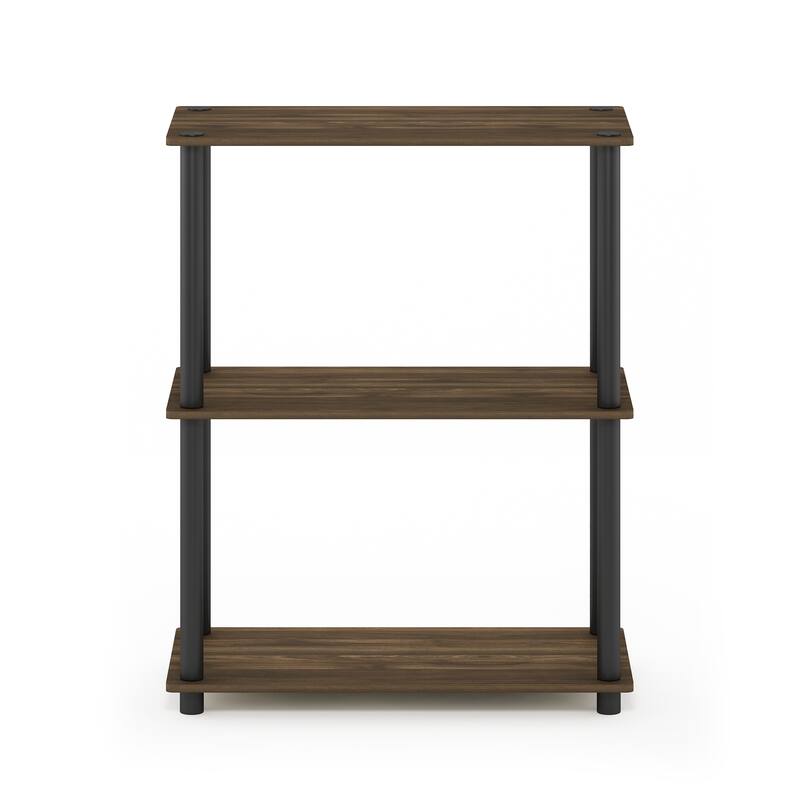 Furinno Turn-N-Tube 3-Tier Compact Multipurpose Shelf Display Rack,Americano/Black - Columbia Walnut/Black