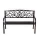 preview thumbnail 4 of 5, Blooming Garden Metal Bench Black