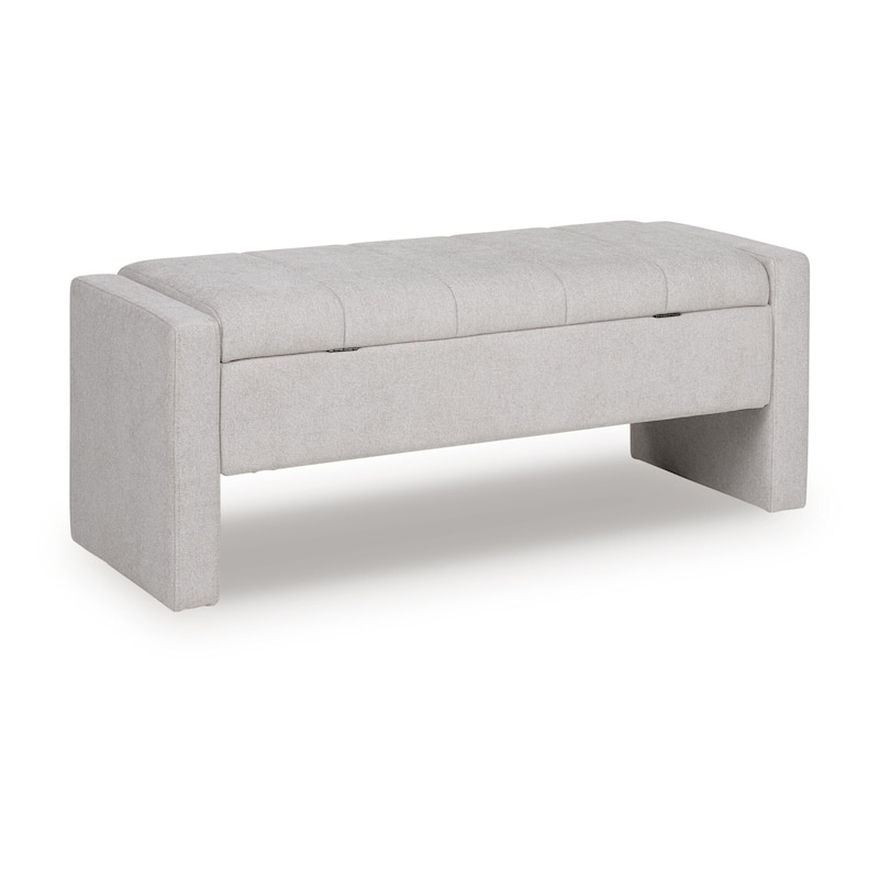 Signature Design by Ashley Akselman Light Gray Storage Bench - 50" W x 18" D x 19" H
