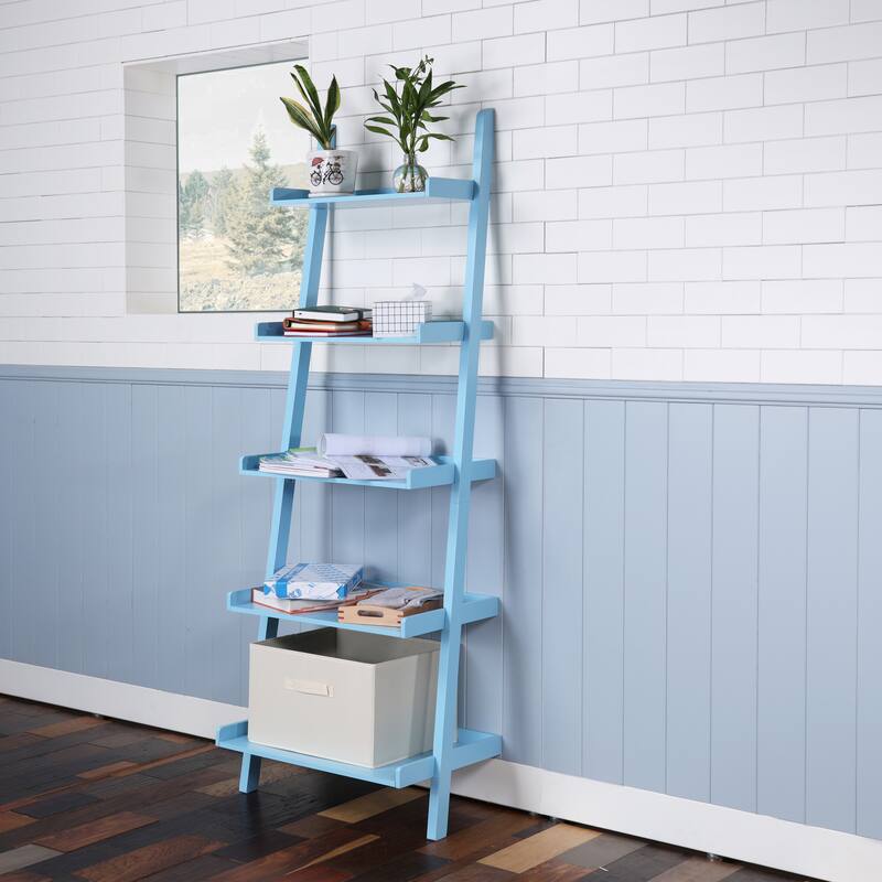 5 - Tier Ladder Shelf - Blue