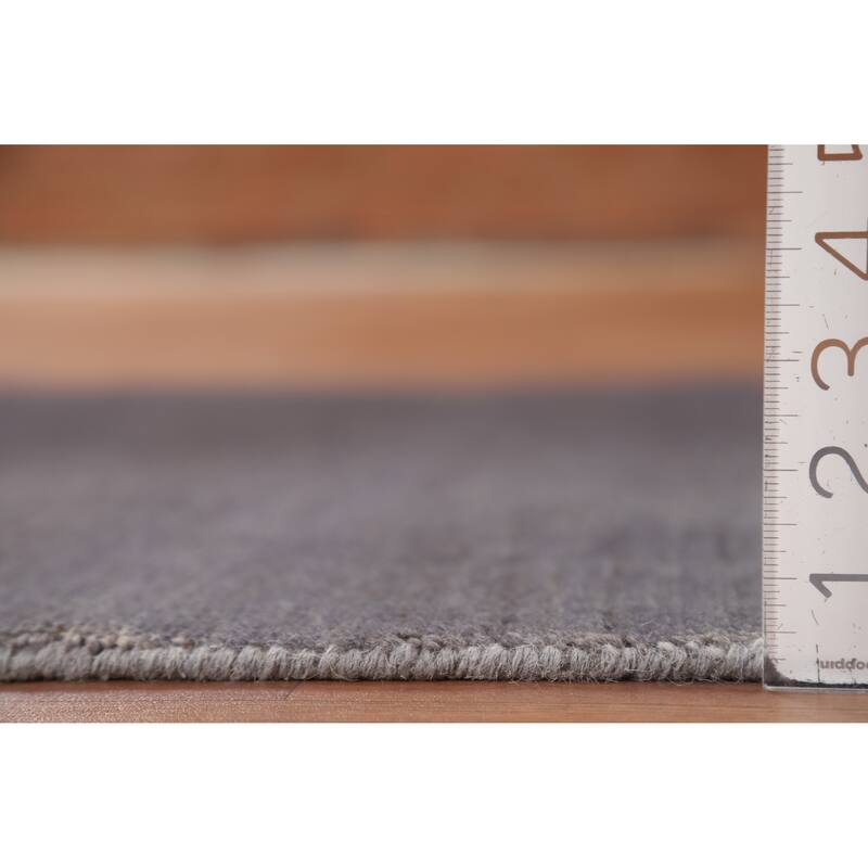 Contemporary Blue Gray Gabbeh Oriental Rug Hand-Knotted Wool Carpet - 3'1"x 4'9"