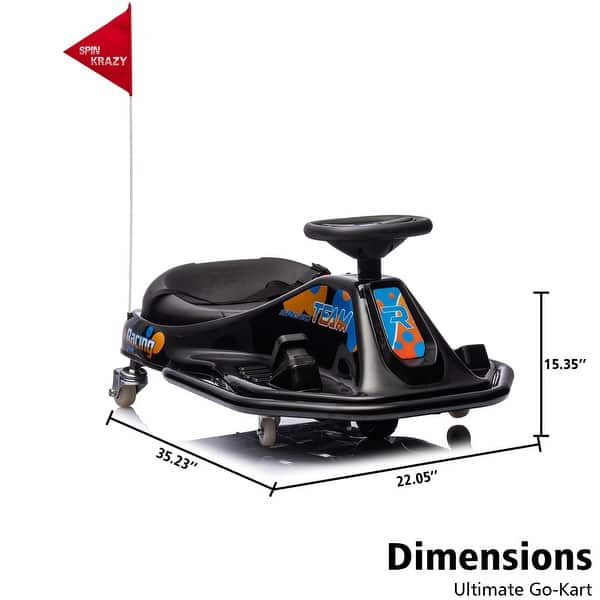 dimension image slide 3 of 6, 24V Electric Drifting Go Kart for Kids
