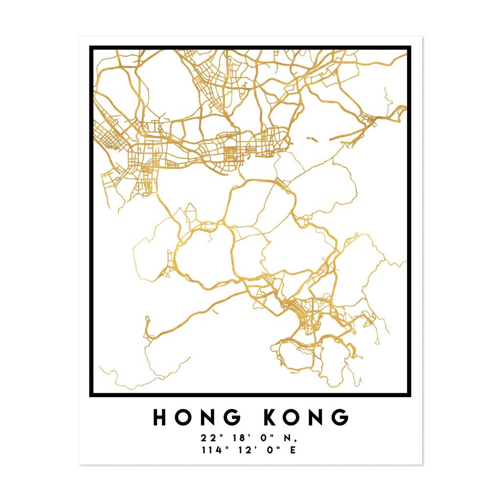 Hong Kong Hong Kong Street Map Maps Minimal Urban Art Print/Poster