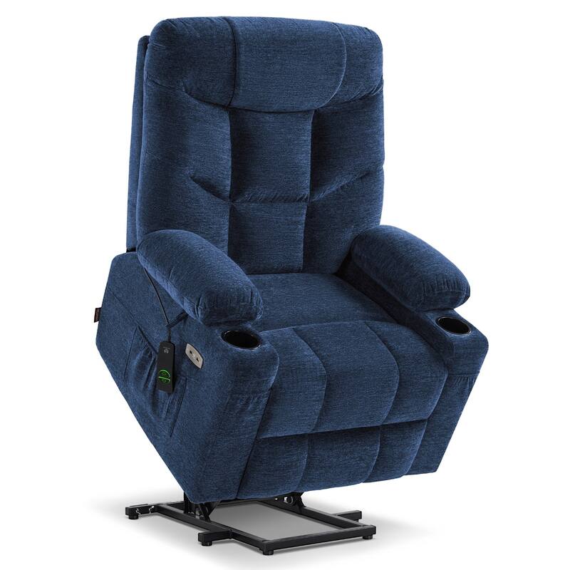 MCombo Power Lift Recliner Chair with Extended Footrest for Elderly People, Fabric