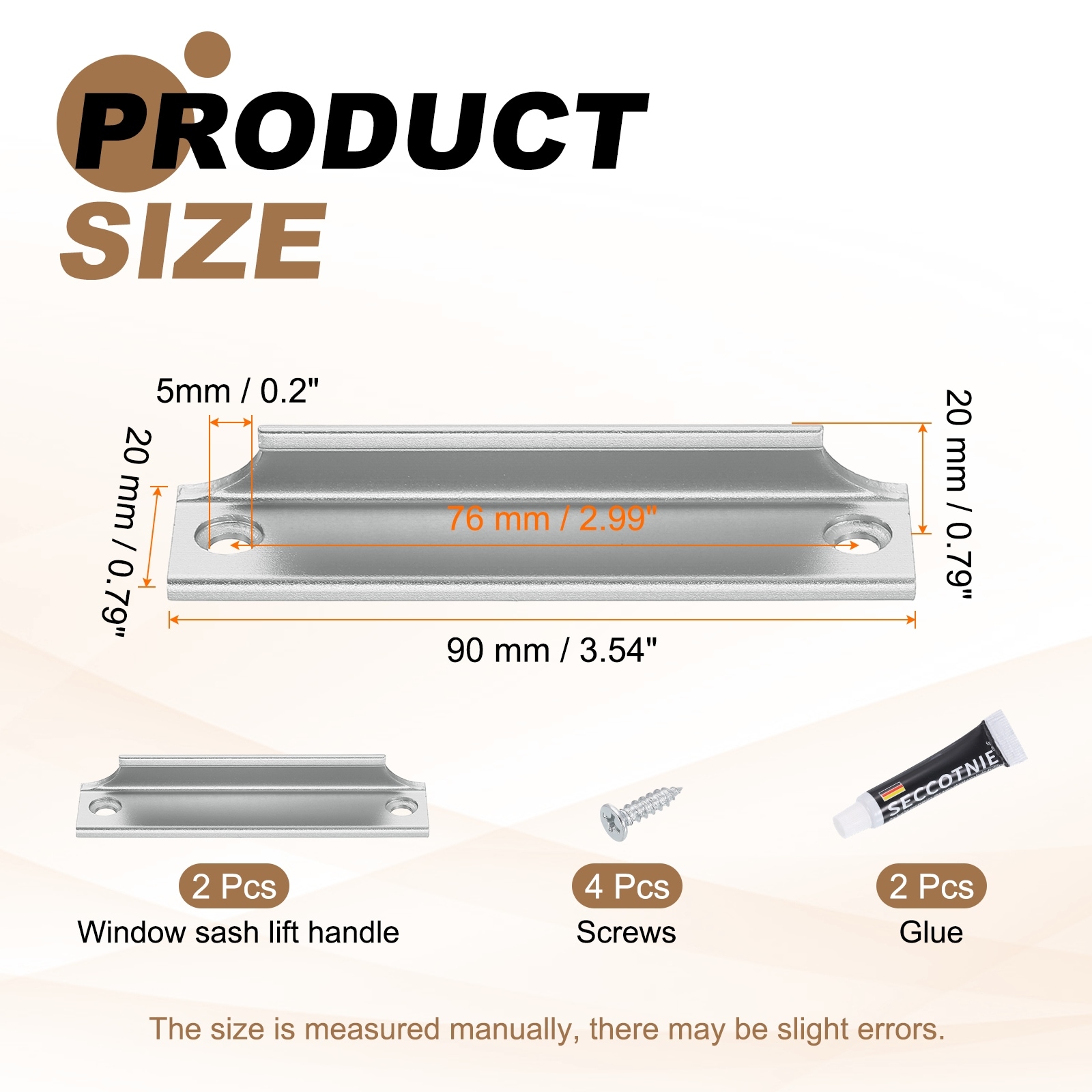 Drawer Pulls Handles, Window Sash Lift Handle Finger Pulls with Mounted Screw Glue for Sliding Window Drawer