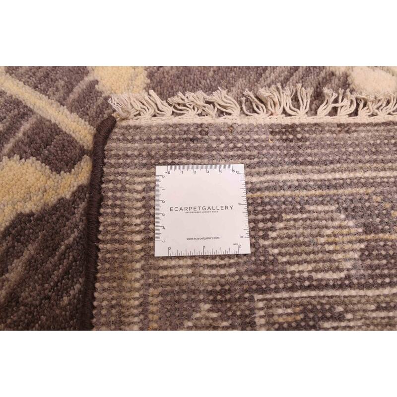 ECARPETGALLERY Hand-knotted Royal Oushak Dark Grey Wool Rug - 9'11 x 13'11