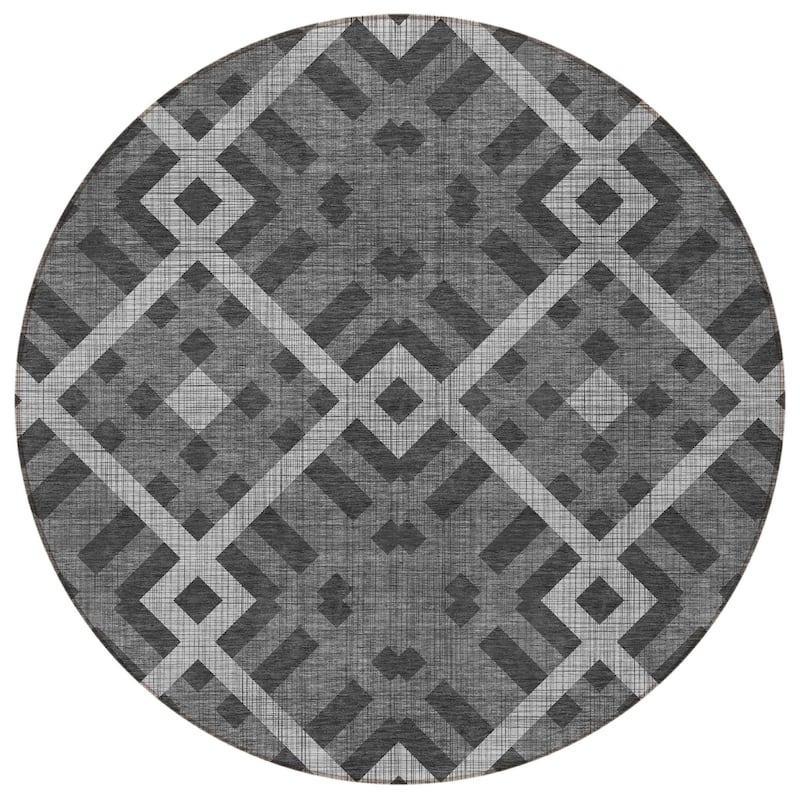 HomeRoots Geometric Transitional Rectangle Outdoor Rug