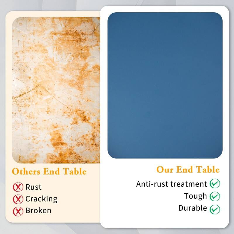 2 Tier Round Patio Small Side Table, Metal Coffee Table for Indoor Outdoor