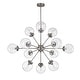 preview thumbnail 21 of 44, Masakee 12-light Sputnik Metal Chandelier with Clear Glass Globe Shades