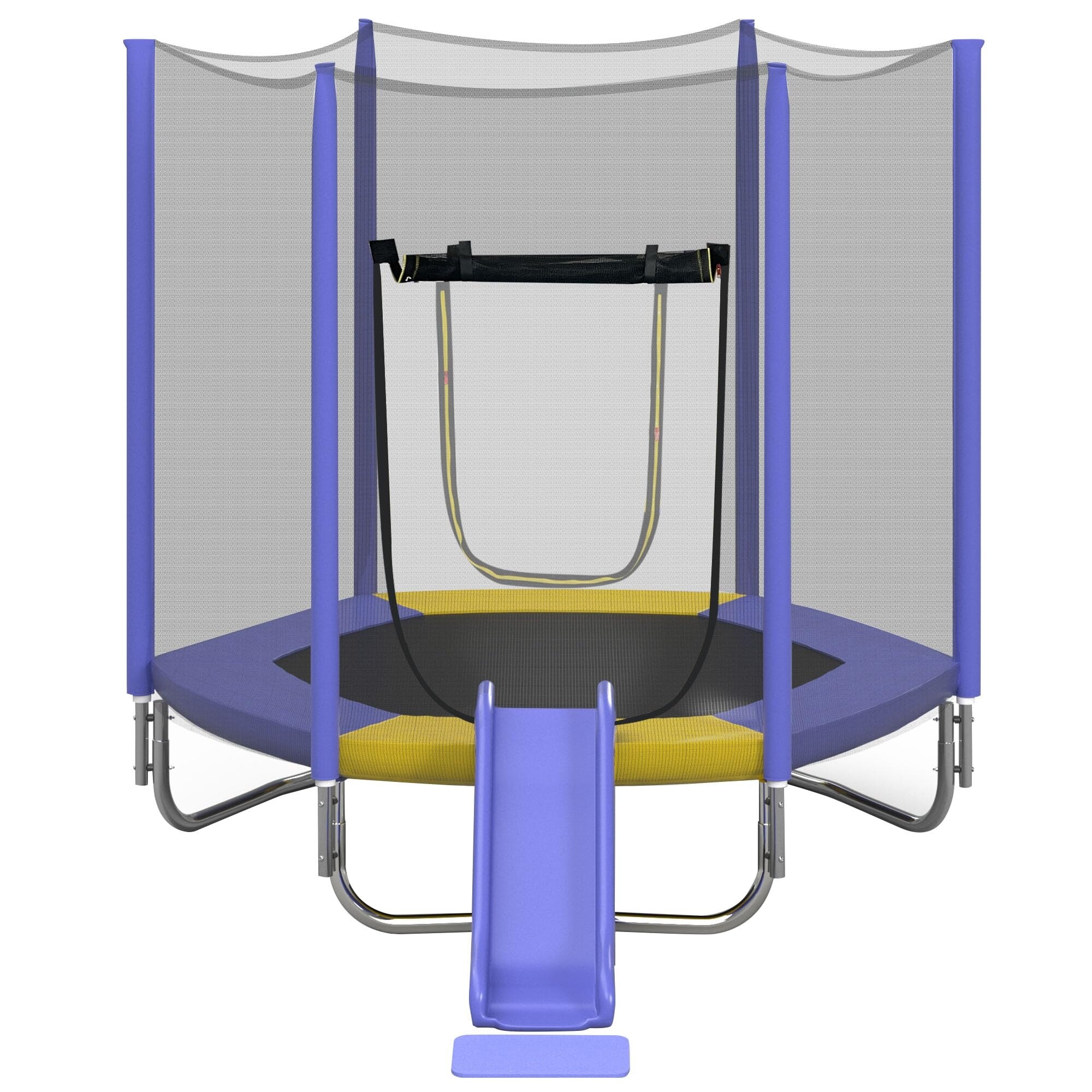 7ft Kids Trampoline with Slide and Ladder Climb n Slide Recreational Trampoline with Enclosure Net for Indoor Outdoor Purple Bed Bath Beyond 39829741