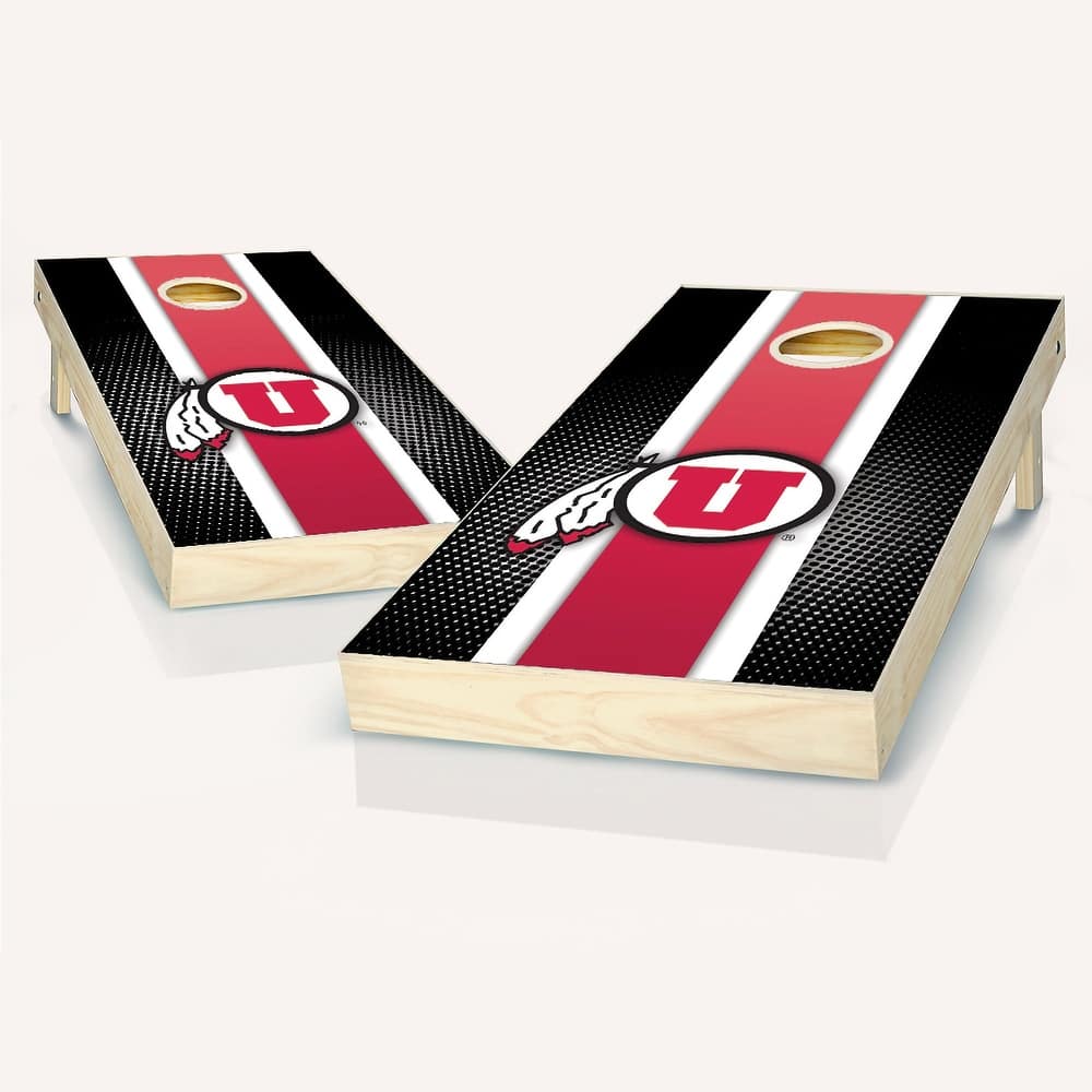 Utah Utes Striped Outdoor Cornhole Board Set