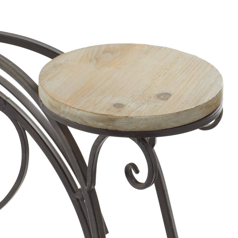 Metal Bike Indoor Outdoor 2 Tier Indoor Outdoor Plantstand - Brown - Roche River Decor