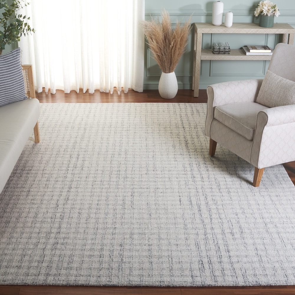 SAFAVIEH Handmade Ebony Katarin Gingham Wool Rug