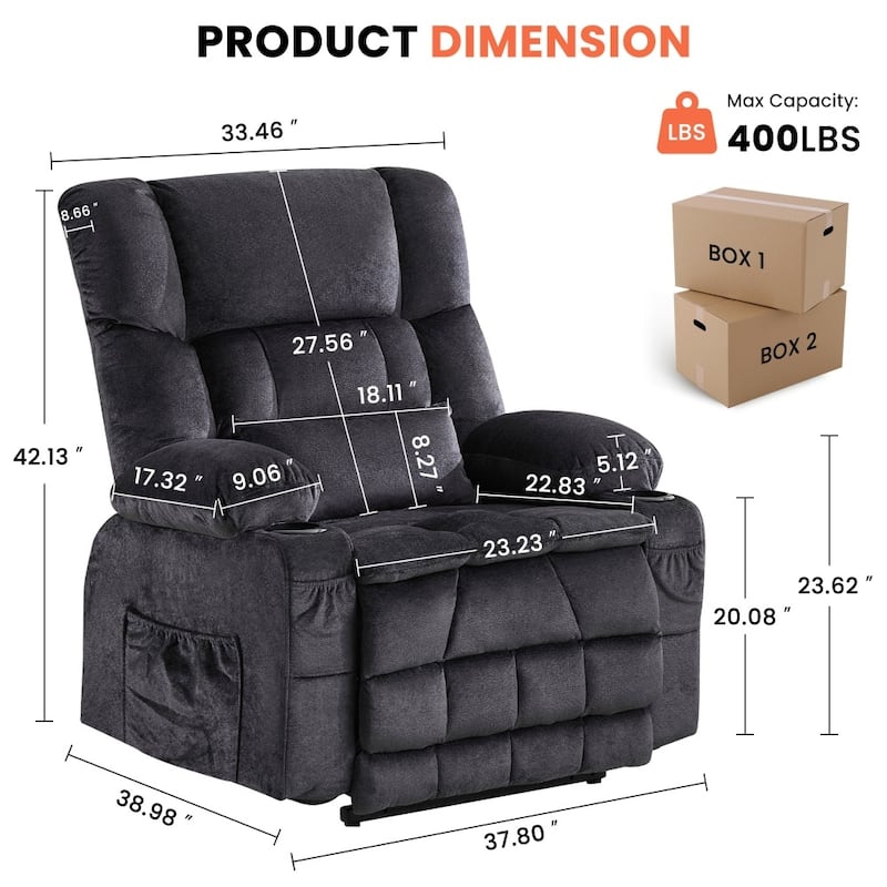 Dual Motor Large Power Lift Recliner Chair with Knead the Waist and Heat