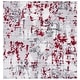 preview thumbnail 19 of 84, SAFAVIEH Skyler Roumpini Modern Abstract Rug 6'7" Square - Grey/Red - Square