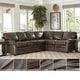 preview thumbnail 1 of 11, Davis Top Grain Leather Upholstered L-shaped Sectional Sleeper Sofa