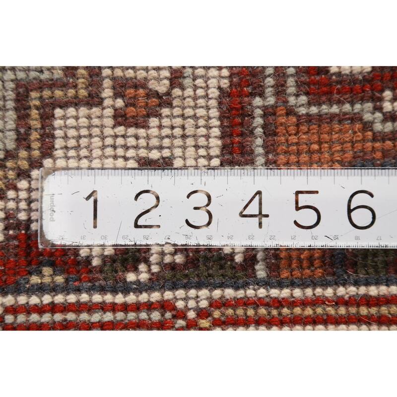 Hand Knotted Oriental 100% Wool Carpet Traditional Geometric Green Heriz (serapi) Runner Rug - 10' 2'' X 2' 6''