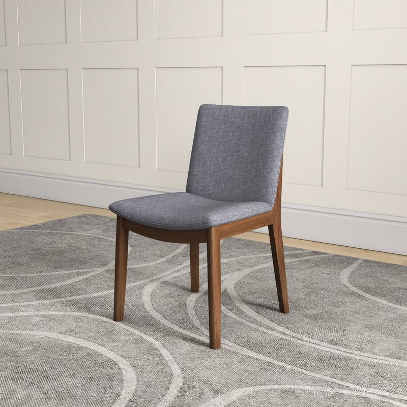 GDFStudio - Laura Mid-Century Modern Solid Wood Dining Chair Set with Upholstered Fabric, Set of 2 - 20"